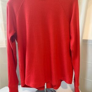 American Eagle Outfitters Red Ribbed Knit Top